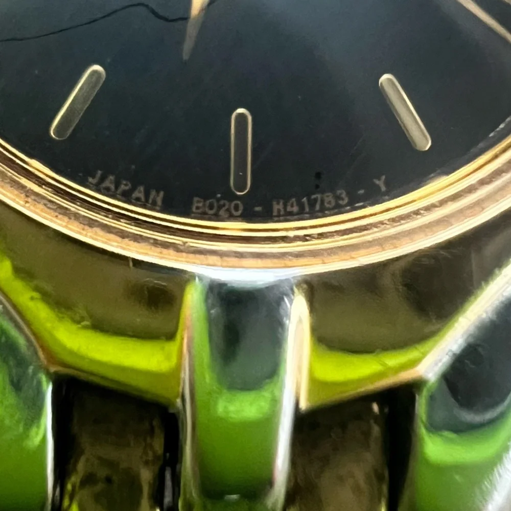 Citizen eco drive ladies black dial two tone dress solar watch